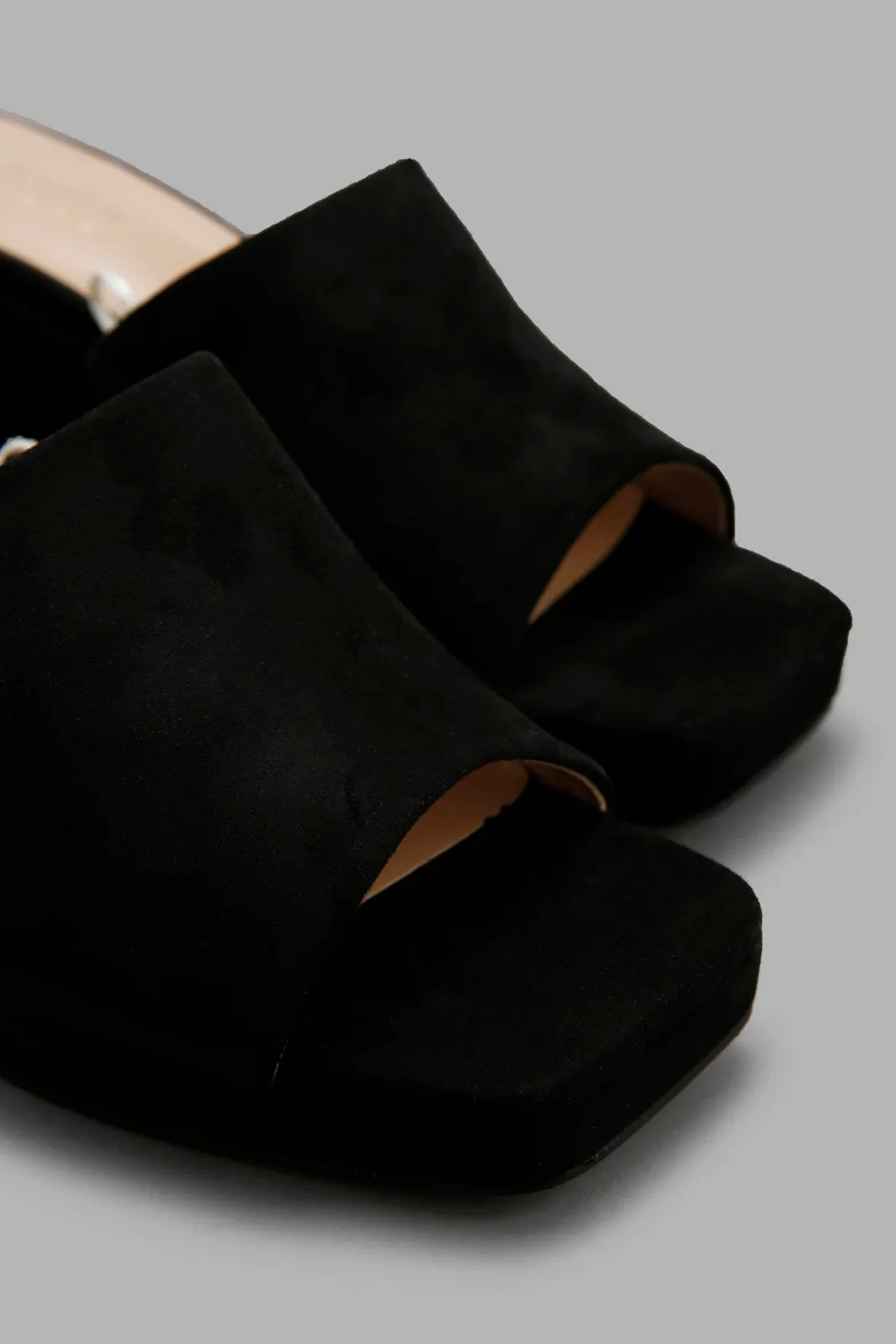 Women Black Platform Mule