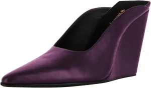 Women Chic Pointed Toe Wedge High Heel Mules Slip On Ladies Dressy Casual Summer Pump Shoes Size 4-16 US