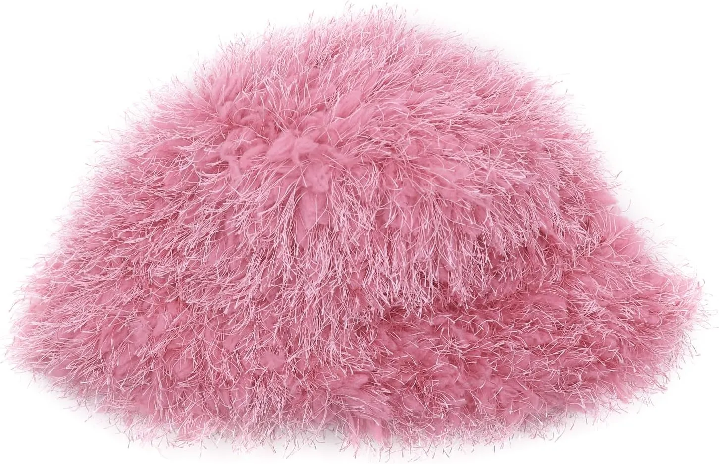 Women Fuzzy Bucket Hat Winter Warm Furry Faux Fur Hat Wide Brim Cute Fluffy Plush Outdoor Fisherman Caps