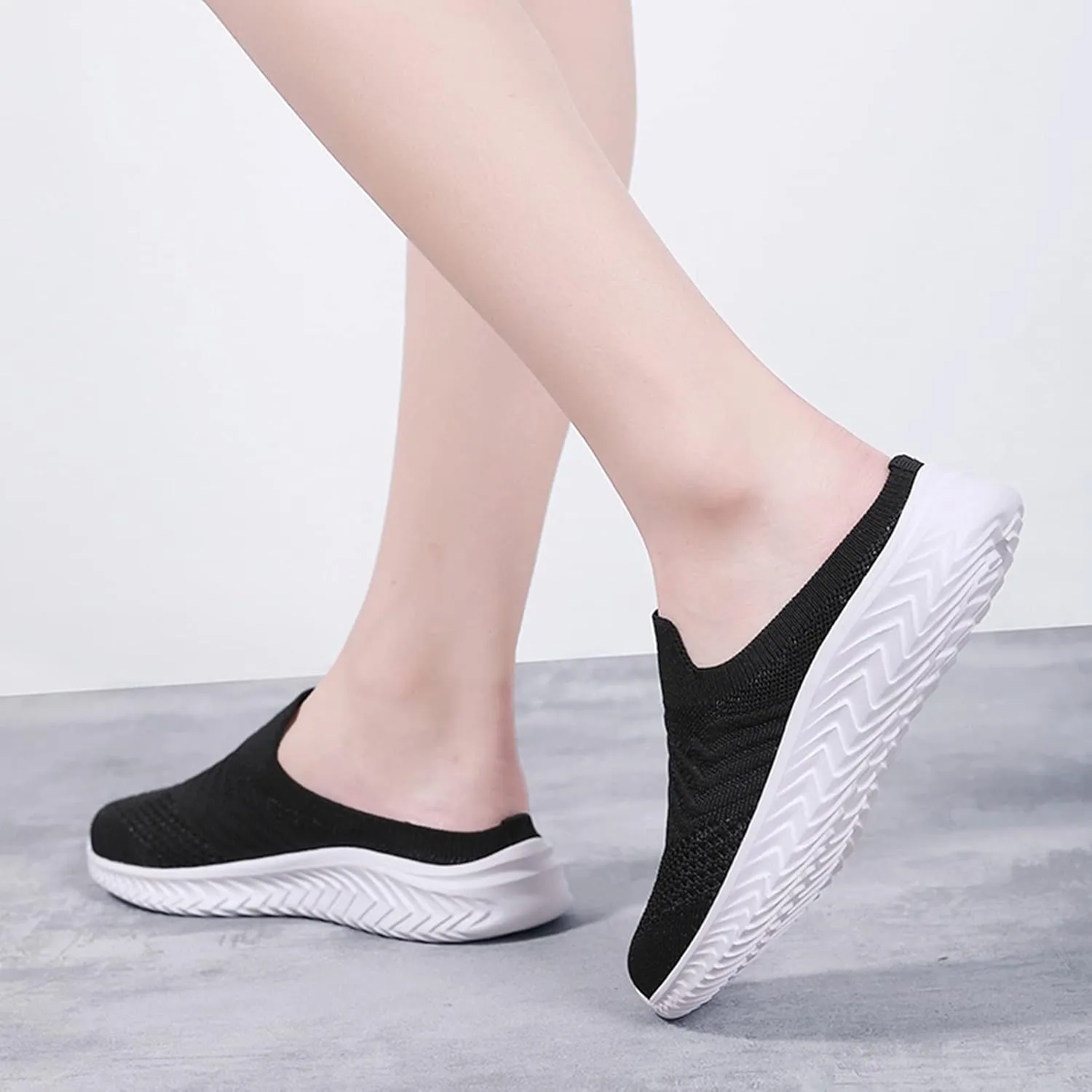 Women's Backless Slip on Mesh Sneakers Shoes Mens Casual Shoes Dressy Black Casual Shoes Waterproof Sneakers White Tennis Shoe Cross Trainer Shoe