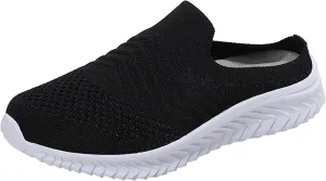 Women's Backless Slip on Mesh Sneakers Shoes Mens Casual Shoes Dressy Black Casual Shoes Waterproof Sneakers White Tennis Shoe Cross Trainer Shoe