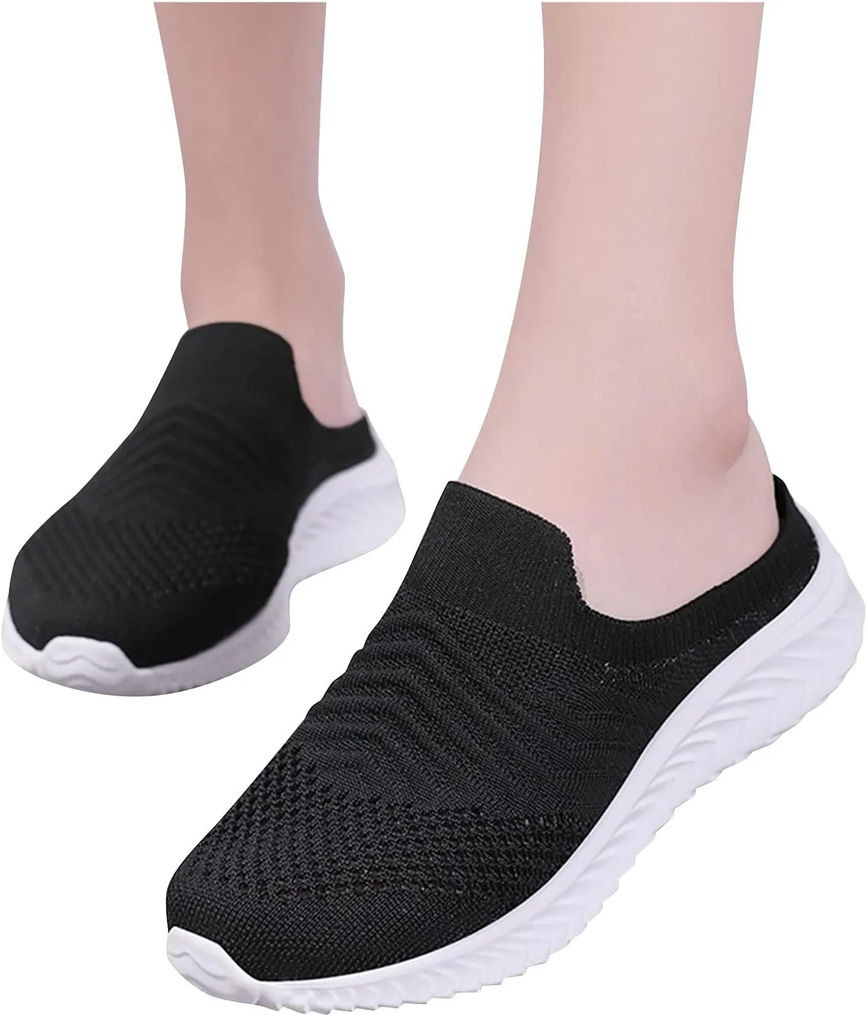 Women's Backless Slip on Mesh Sneakers Shoes Mens Casual Shoes Dressy Black Casual Shoes Waterproof Sneakers White Tennis Shoe Cross Trainer Shoe
