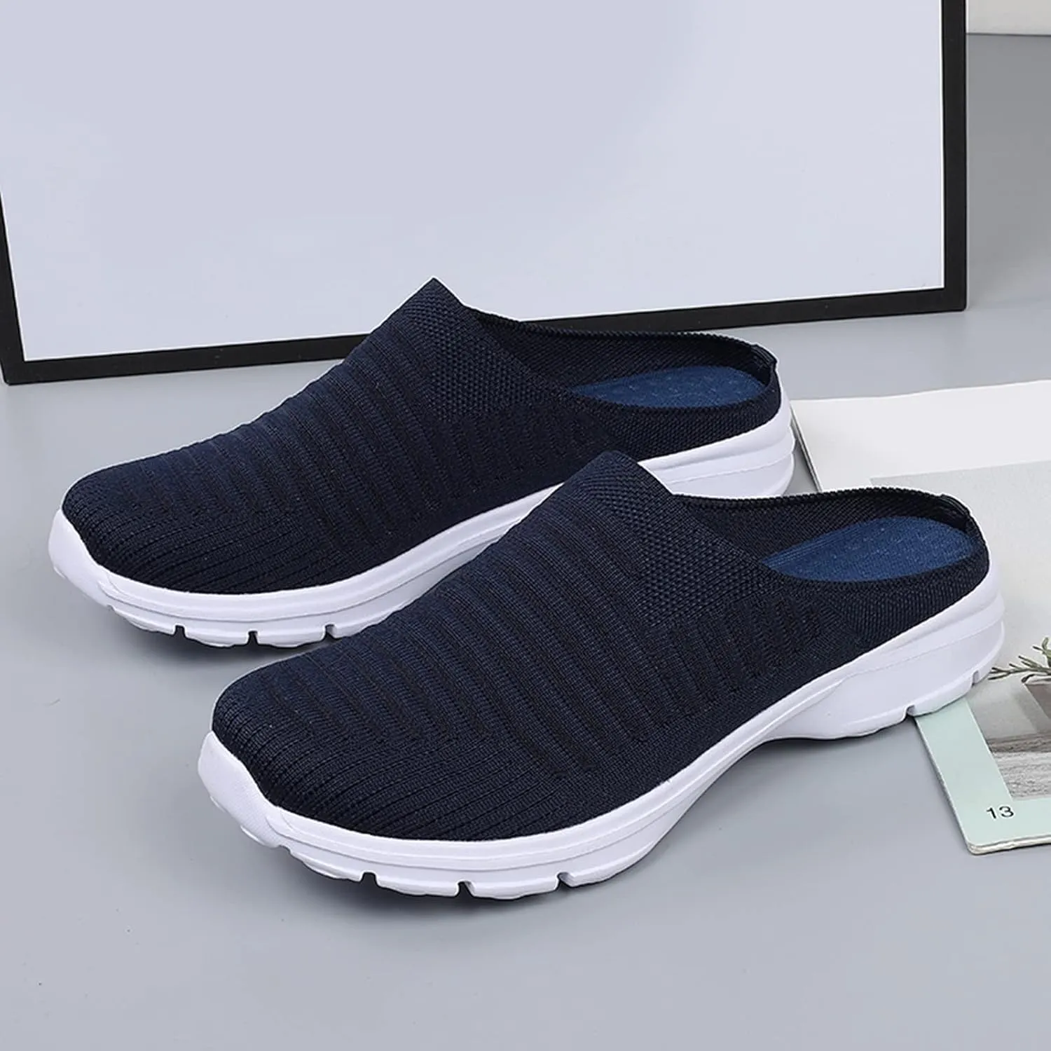 Women's Backless Slip on Mesh Sneakers Shoes Running Shoes for Men High Top Women's Shoes Casual Women Shoes Sneakers Red Tennis Shoe Loafers Dress Shoe