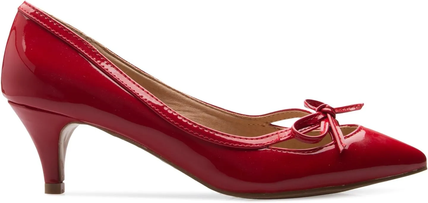 Women¡¯s Classic Closed Toe D'Orsay Bow Kitten Heel Pump | Dress, Work, Party Mid Heeled Pumps