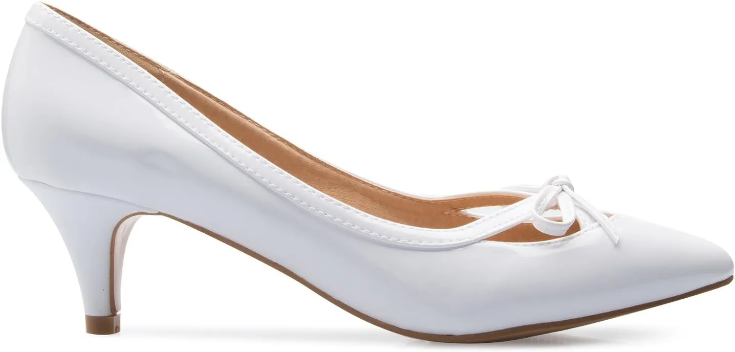 Women¡¯s Classic Closed Toe D'Orsay Bow Kitten Heel Pump | Dress, Work, Party Mid Heeled Pumps