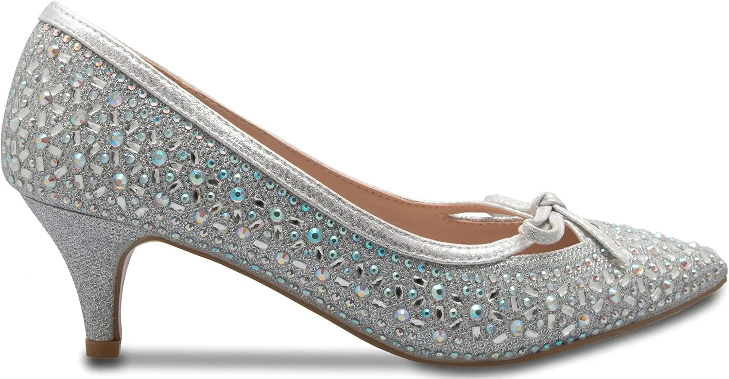 Women¡¯s Classic Closed Toe D'Orsay Bow Kitten Heel Pump | Dress, Work, Party Mid Heeled Pumps