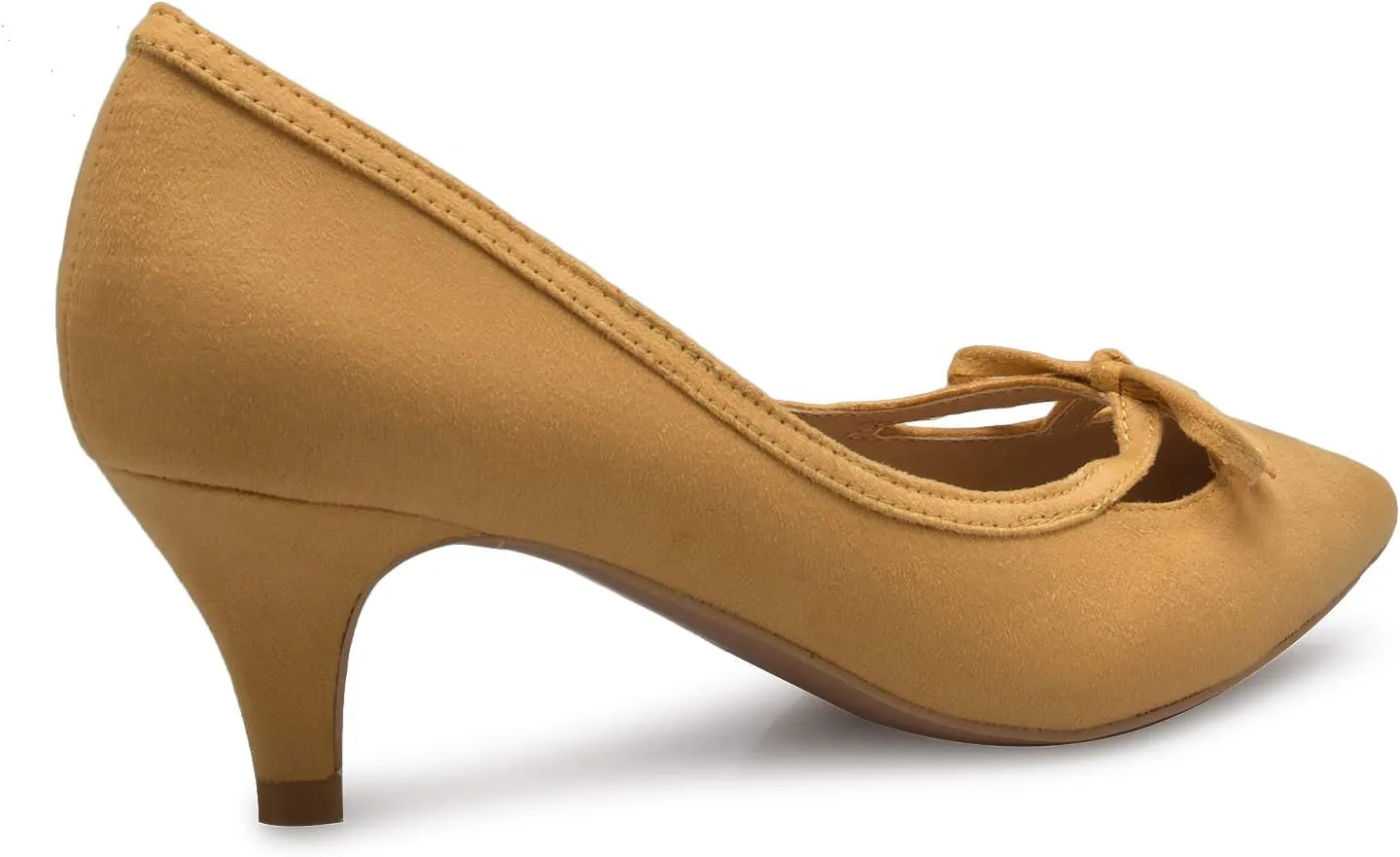 Women¡¯s Classic Closed Toe D'Orsay Bow Kitten Heel Pump | Dress, Work, Party Mid Heeled Pumps