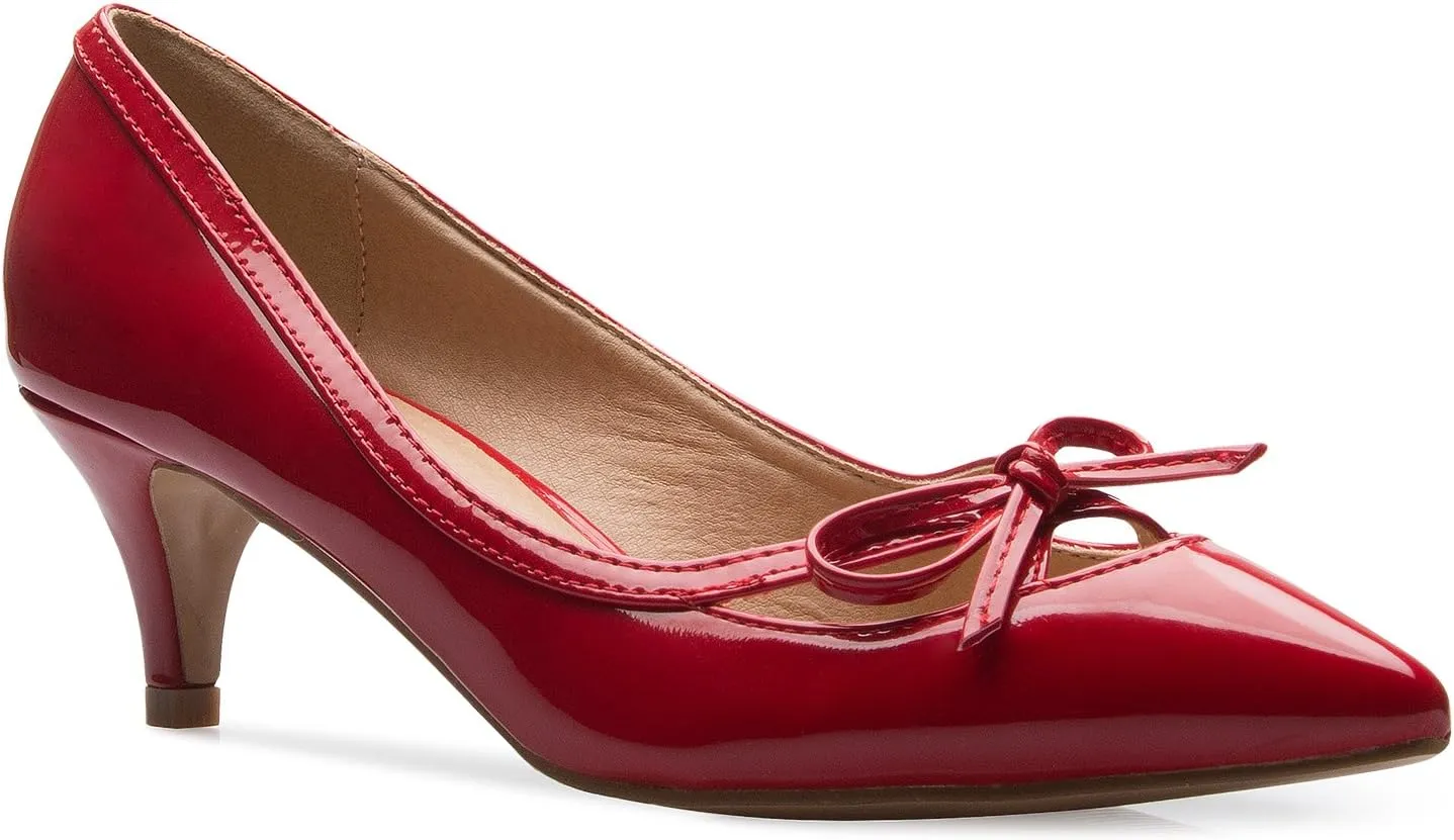 Women¡¯s Classic Closed Toe D'Orsay Bow Kitten Heel Pump | Dress, Work, Party Mid Heeled Pumps