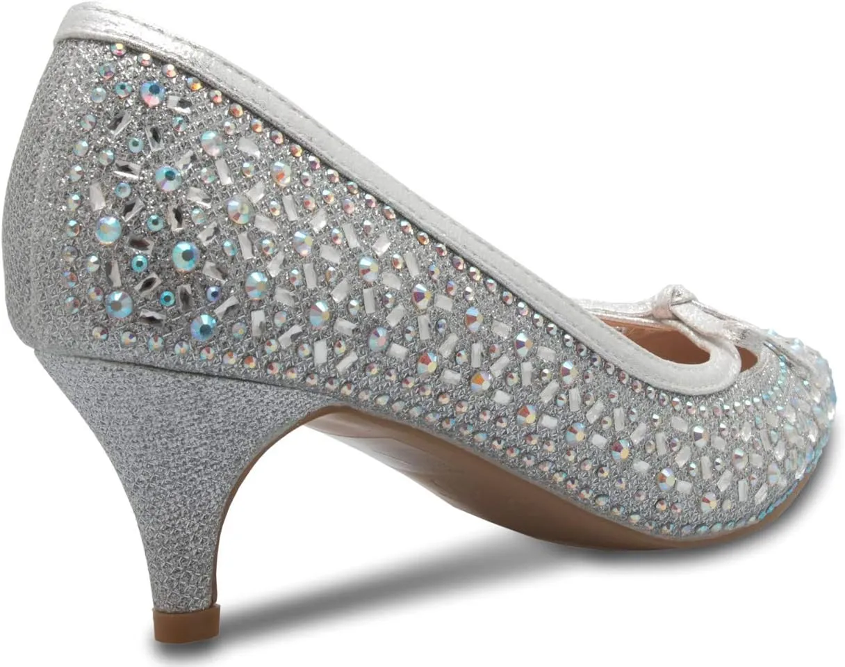 Women¡¯s Classic Closed Toe D'Orsay Bow Kitten Heel Pump | Dress, Work, Party Mid Heeled Pumps