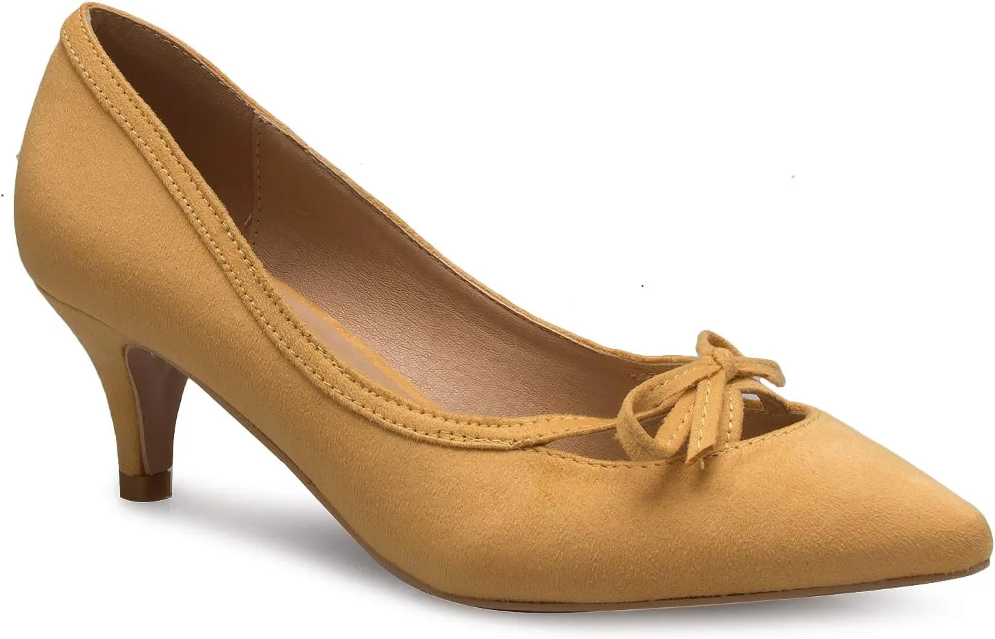 Women¡¯s Classic Closed Toe D'Orsay Bow Kitten Heel Pump | Dress, Work, Party Mid Heeled Pumps