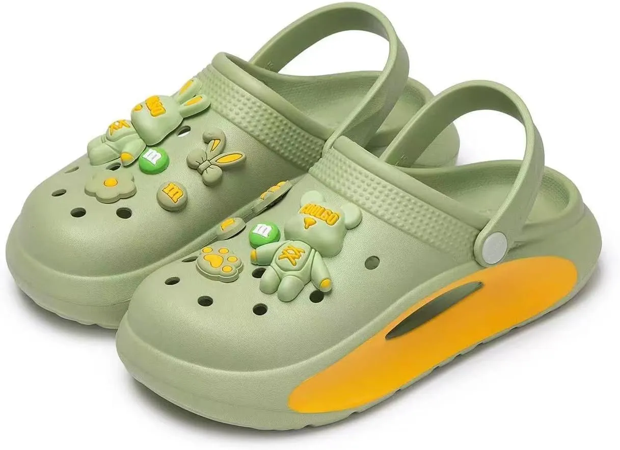 Women's Clogs Fashion Cartoon Summer Soft Bottom Closed Toe Outdoor Slippers Non-Slip Beach Shoes