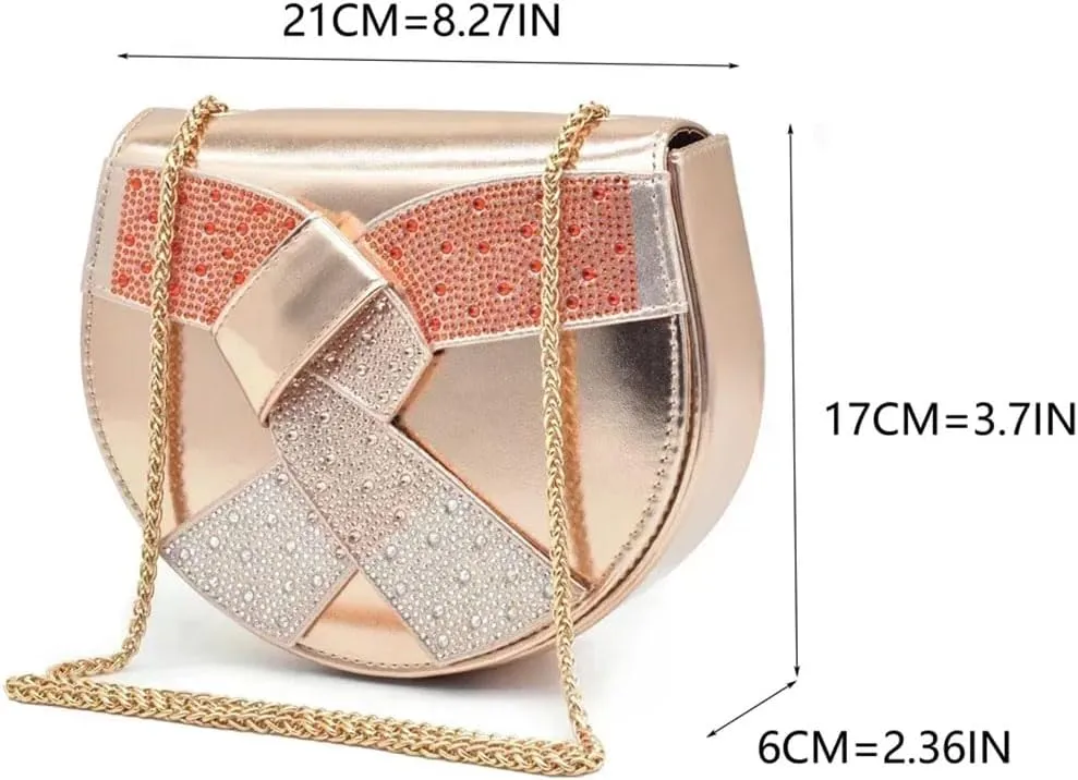 Women's Diamond Peep-Toe Medium Heel Pumps with Matching Bag Square Heel Wedding Shoes
