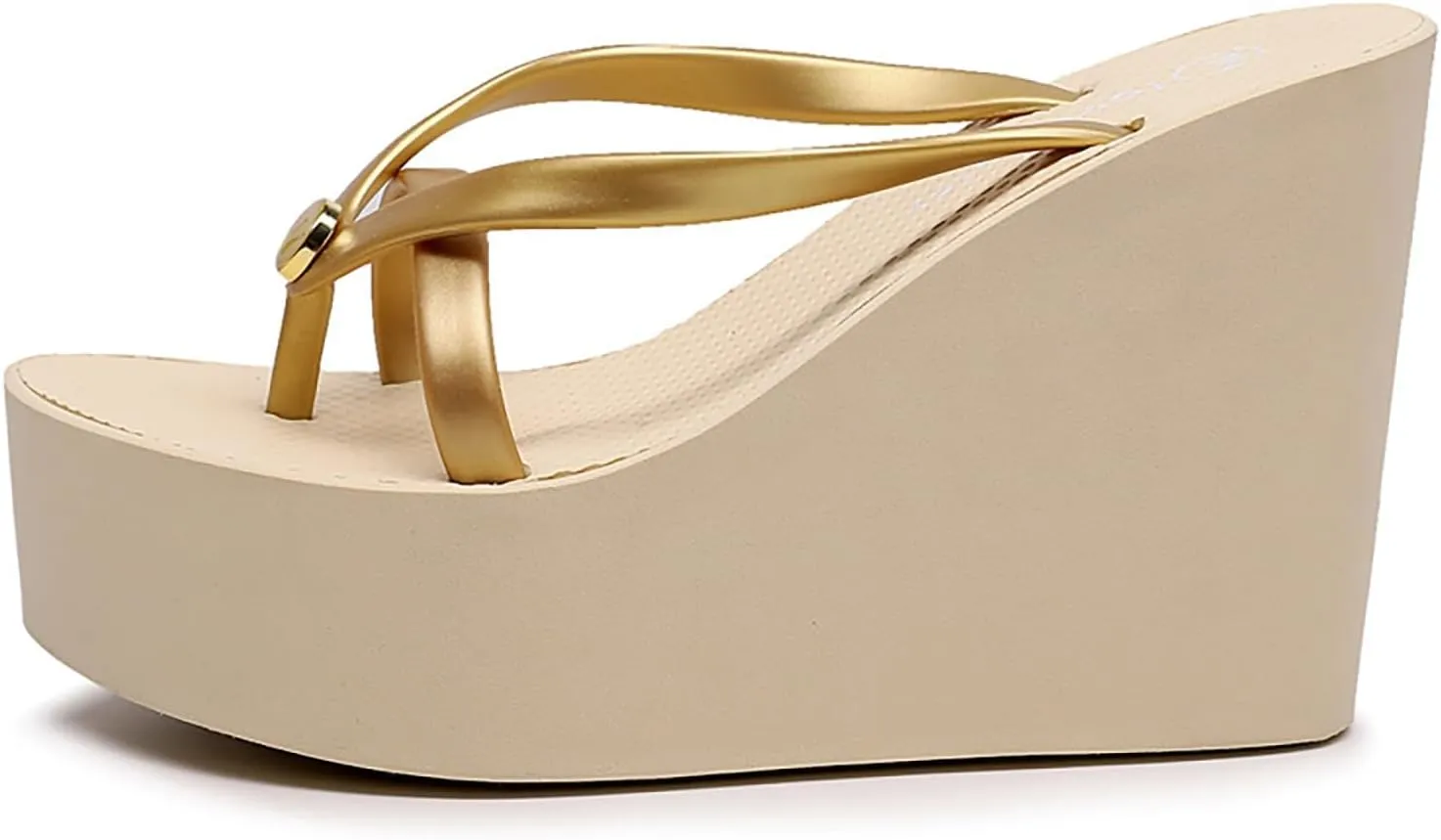 Women'S Elastic Lace-Up Slip On Platform Wedge Flip Flop Fashion Round Peep Toe Slip-On Platform Clip Toe Slides Sandals Leisure Summer Beach Parties Sandals