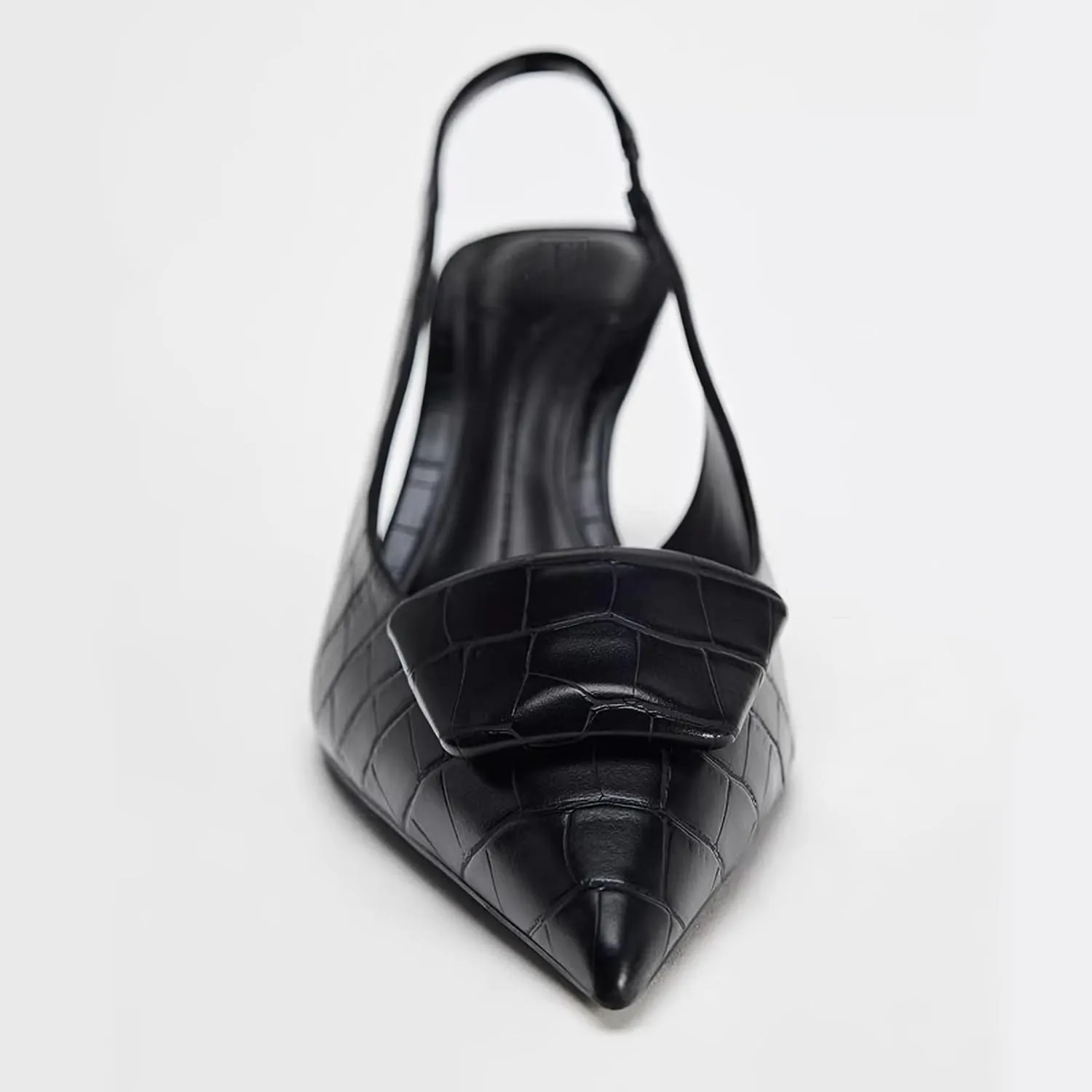 Women's Fabric High-Heel Slingback Shoes Bow Detail On The Front Elastic Strap Around The Back Pointed Toe Wedding Party Office Dance Pump