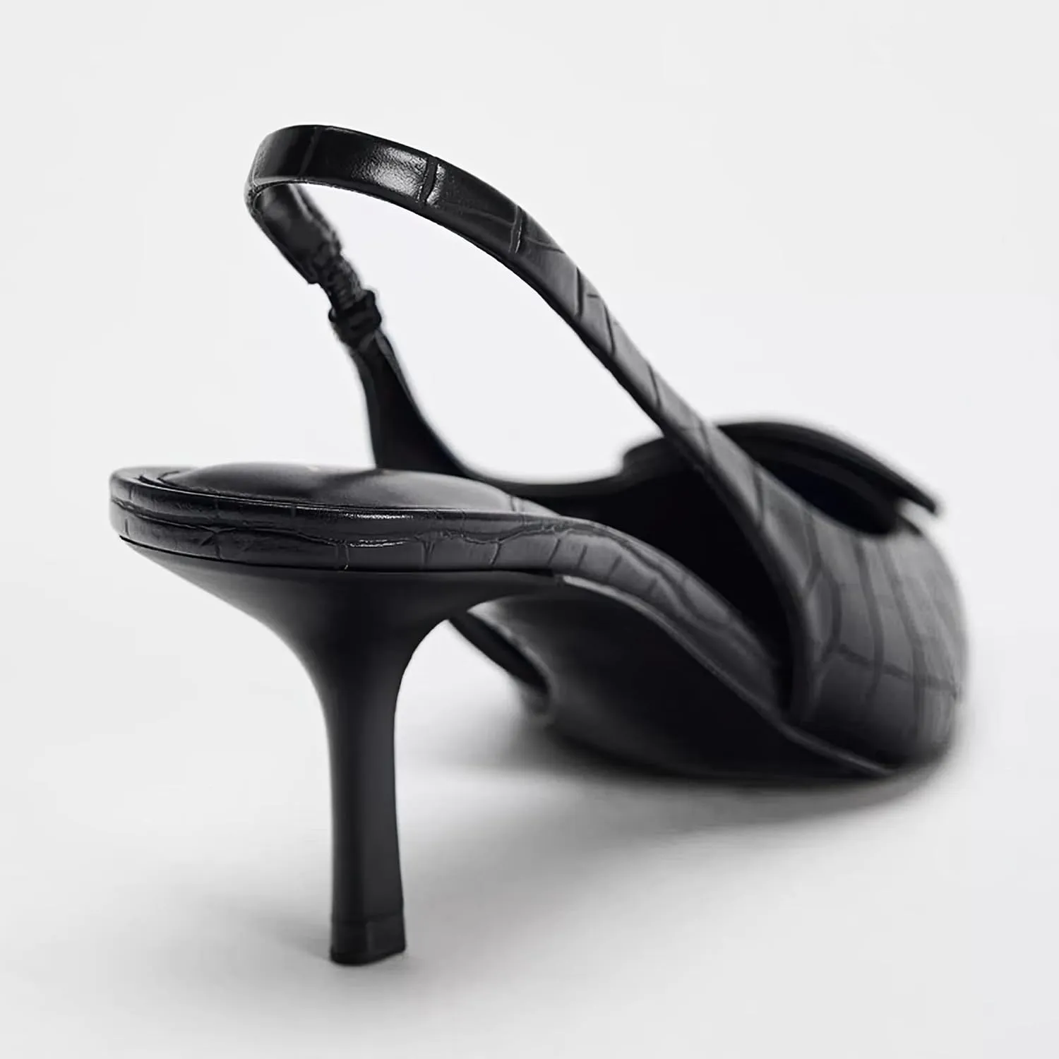 Women's Fabric High-Heel Slingback Shoes Bow Detail On The Front Elastic Strap Around The Back Pointed Toe Wedding Party Office Dance Pump
