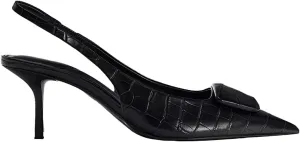 Women's Fabric High-Heel Slingback Shoes Bow Detail On The Front Elastic Strap Around The Back Pointed Toe Wedding Party Office Dance Pump