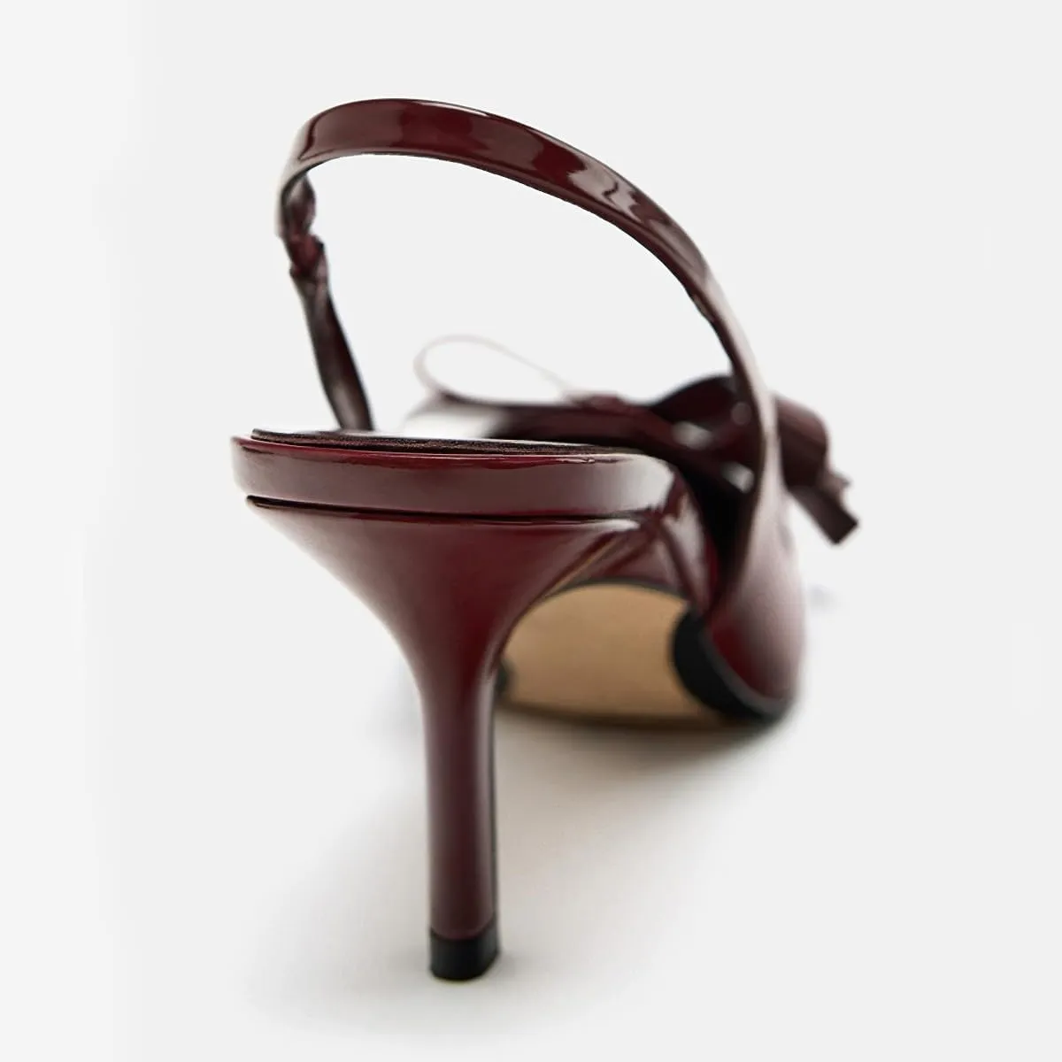 Women's Fabric Slingback High Heel Pump Bow Detail On The Front Elastic Strap Around The Back Pointed Toe Wedding Party Office Dance Shoes