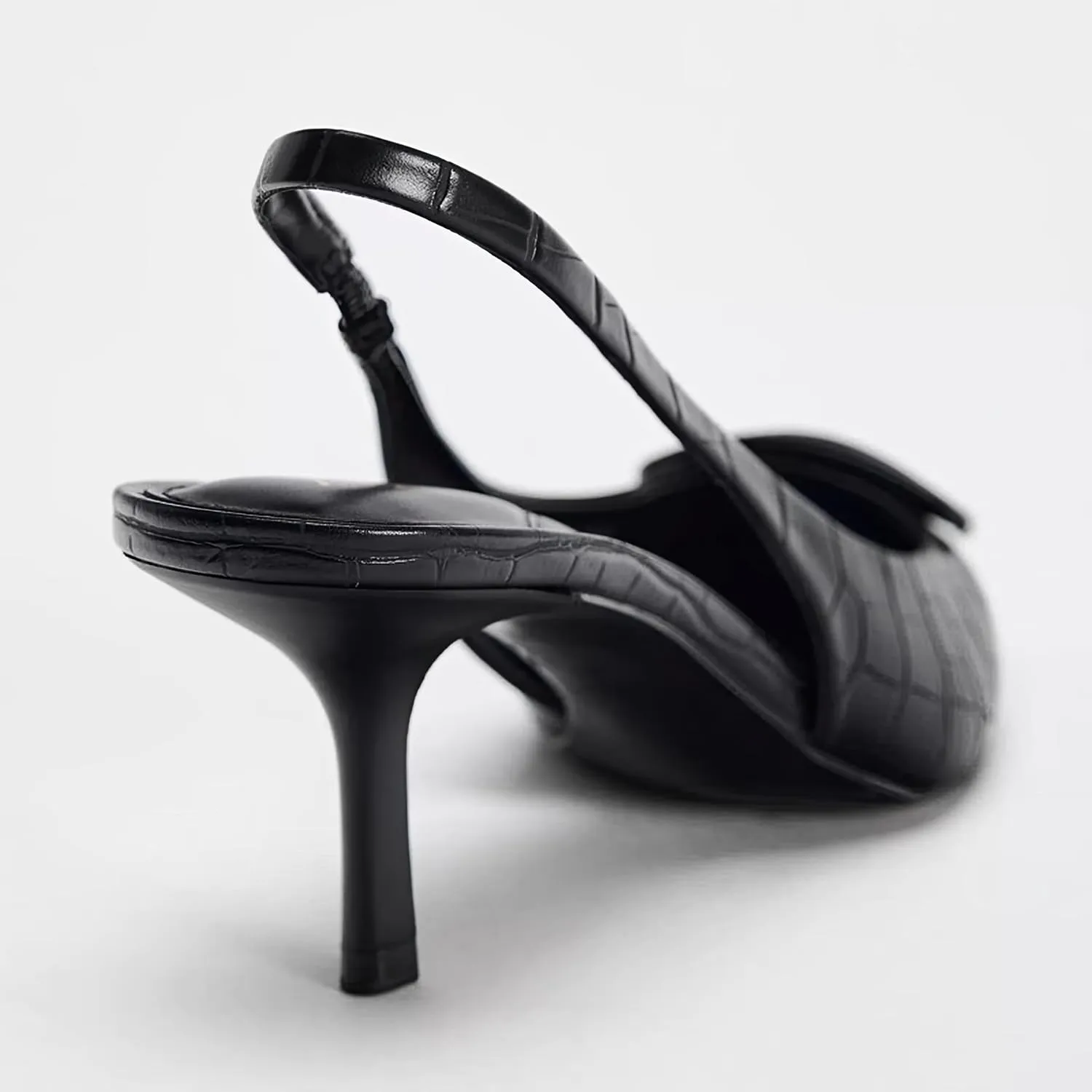 Women's Fabric Slingback High Heel Pump Bow Detail On The Front Elastic Strap Around The Back Pointed Toe Wedding Party Office Dance Shoes