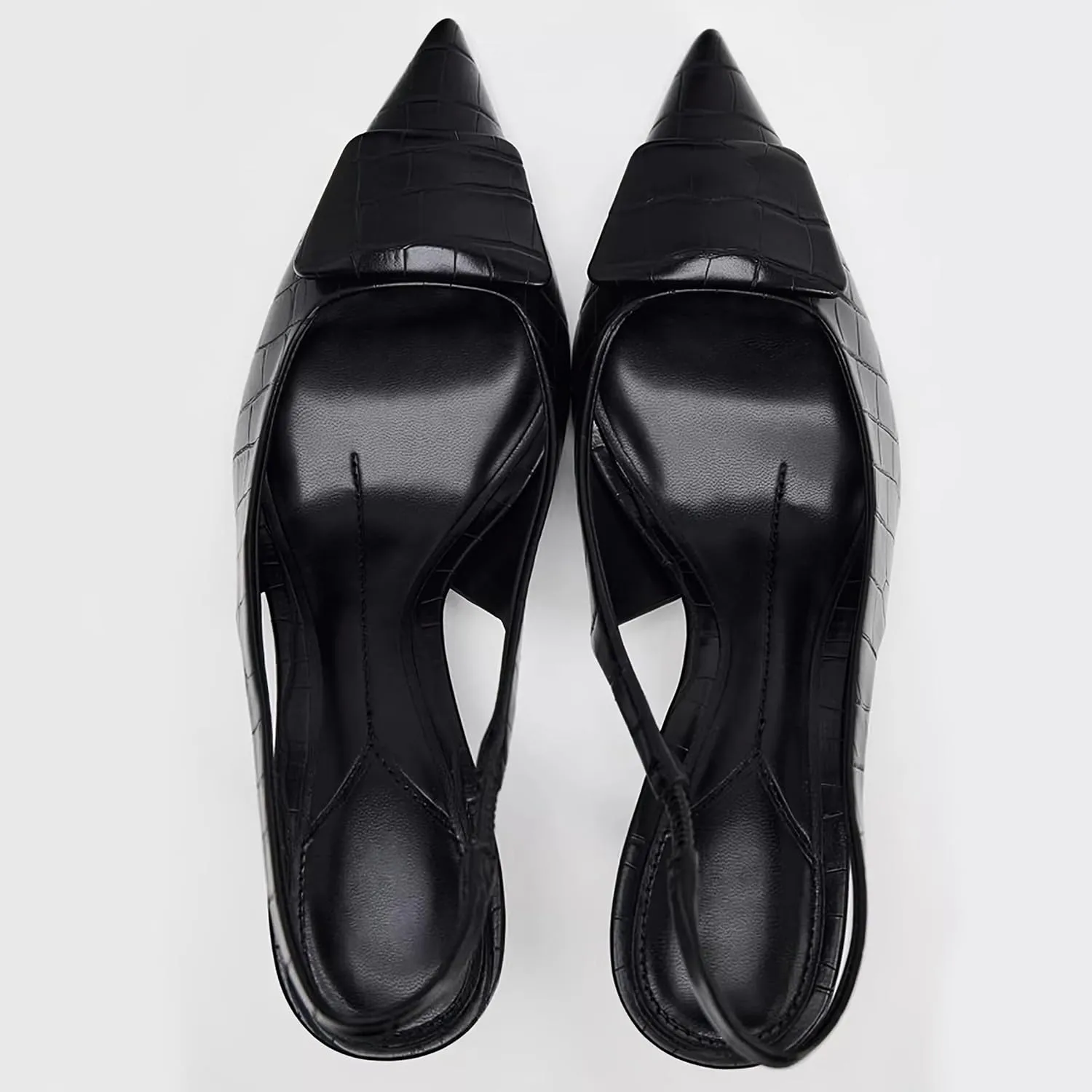 Women's Fabric Slingback High Heel Pump Bow Detail On The Front Elastic Strap Around The Back Pointed Toe Wedding Party Office Dance Shoes
