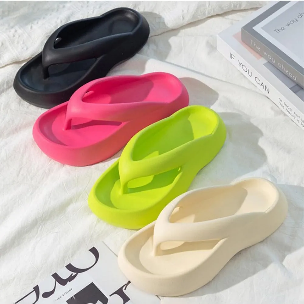 Women's Flip Flops, Fashionable Thick-soled Non-slip Flip Flops for Home,Outdoor,Beach and Seaside for Ladies