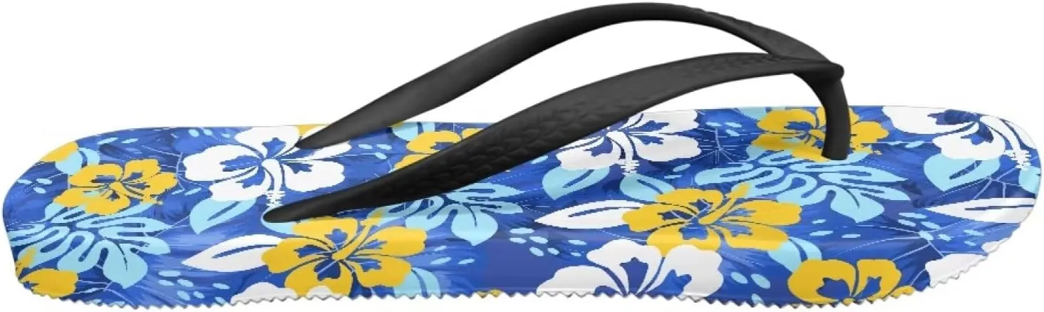 Women's Flip Flops Hawaiian Hibiscus Thong Sandals Comfortable Summer Beach Walking Slippers Shower Shoes