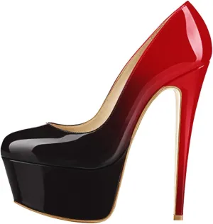 Women's High Heel Platform Round Closed Toe Dress Pump Shoes