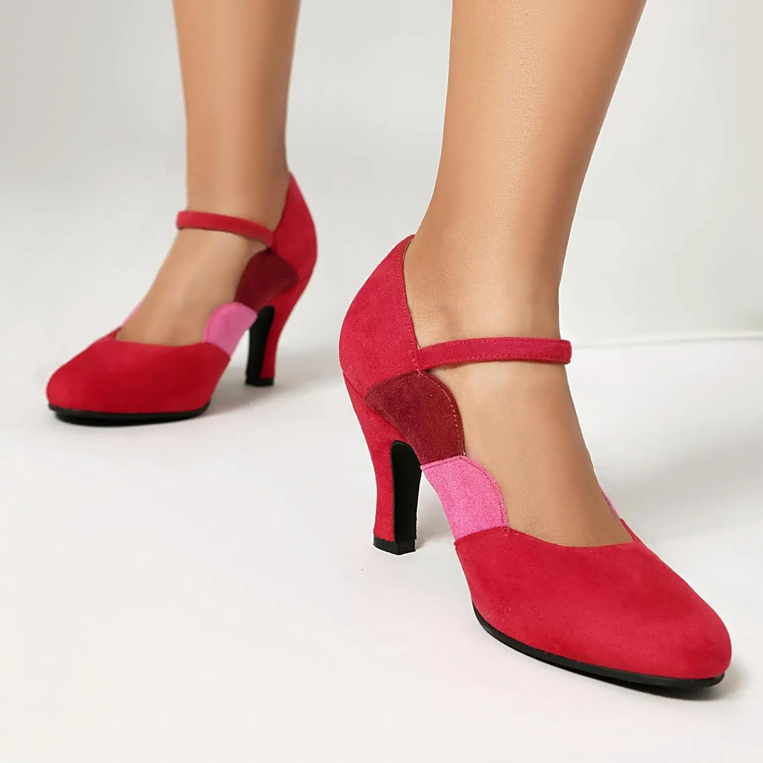Women's Mary Jane Close Round Toe Vintage 1950s Heels Ankle Straps Retro 1920s Victorian Pumps 1930s Shoes