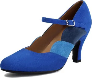 Women's Mary Jane Close Round Toe Vintage 1950s Heels Ankle Straps Retro 1920s Victorian Pumps 1930s Shoes