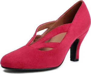 Women's Mary Jane Close Round Toe Vintage 1950s Heels Retro 1920s Victorian Pumps 1930s Shoes