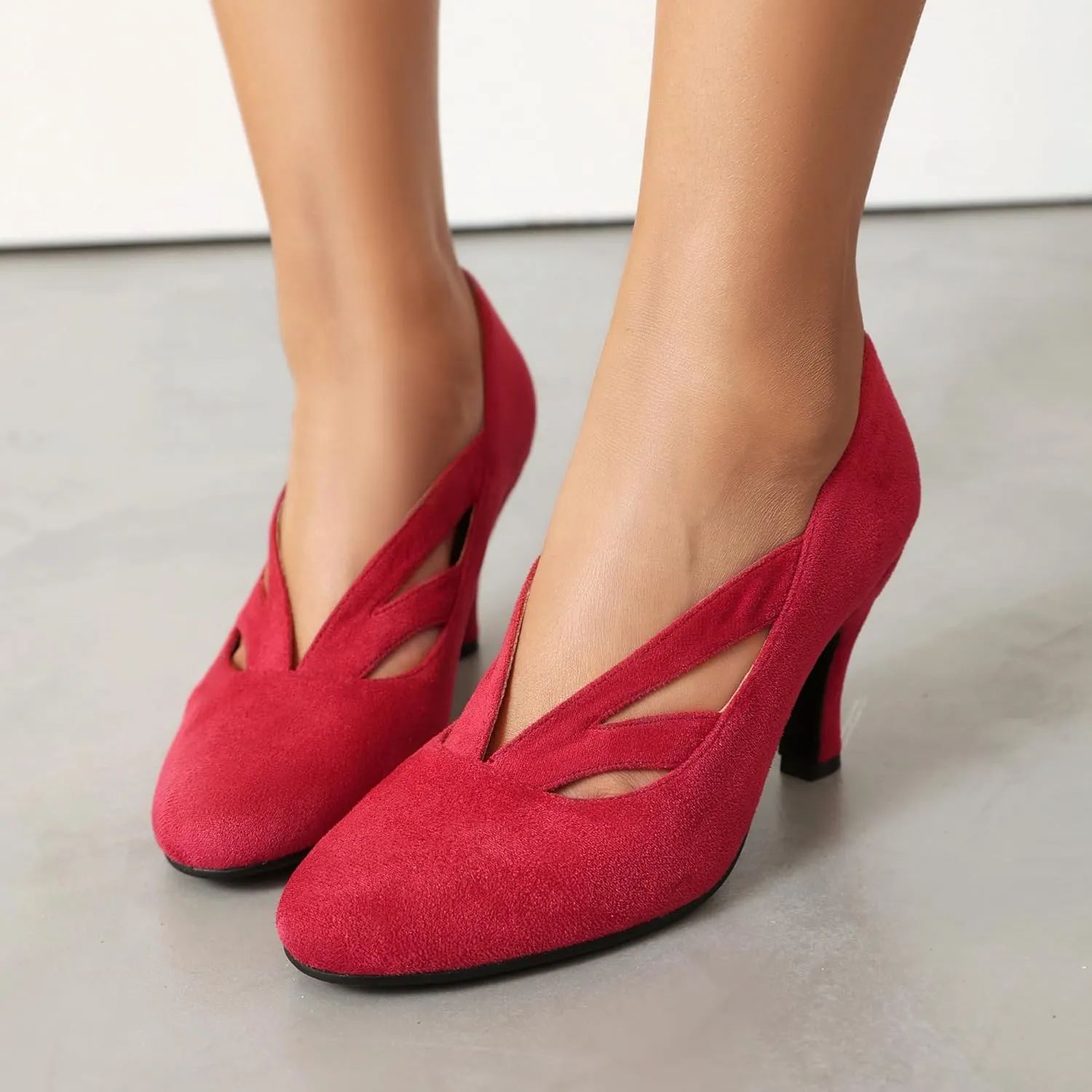 Women's Mary Jane Close Round Toe Vintage 1950s Heels Retro 1920s Victorian Pumps 1930s Shoes