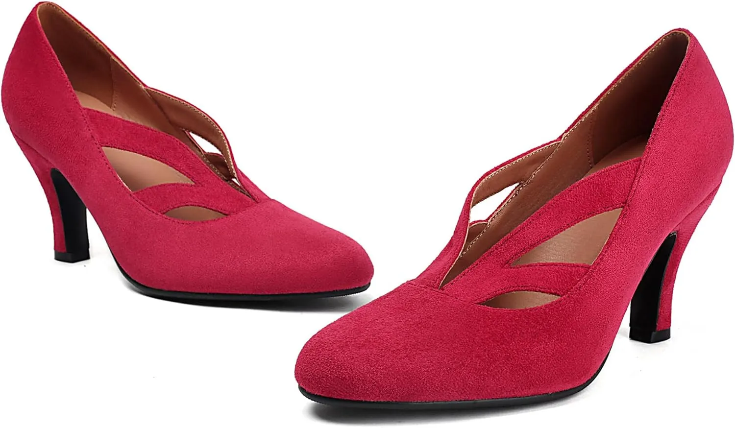 Women's Mary Jane Close Round Toe Vintage 1950s Heels Retro 1920s Victorian Pumps 1930s Shoes
