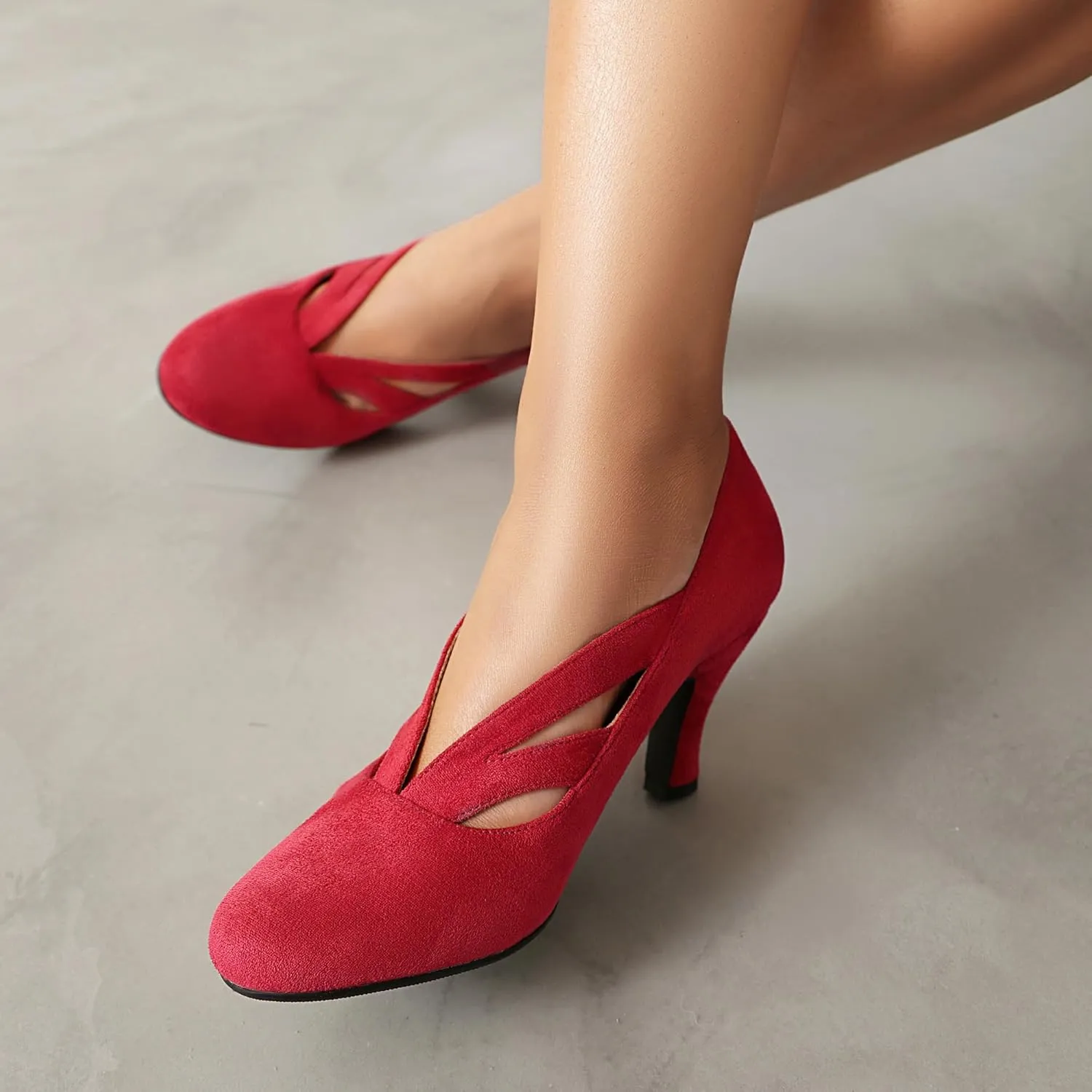 Women's Mary Jane Close Round Toe Vintage 1950s Heels Retro 1920s Victorian Pumps 1930s Shoes