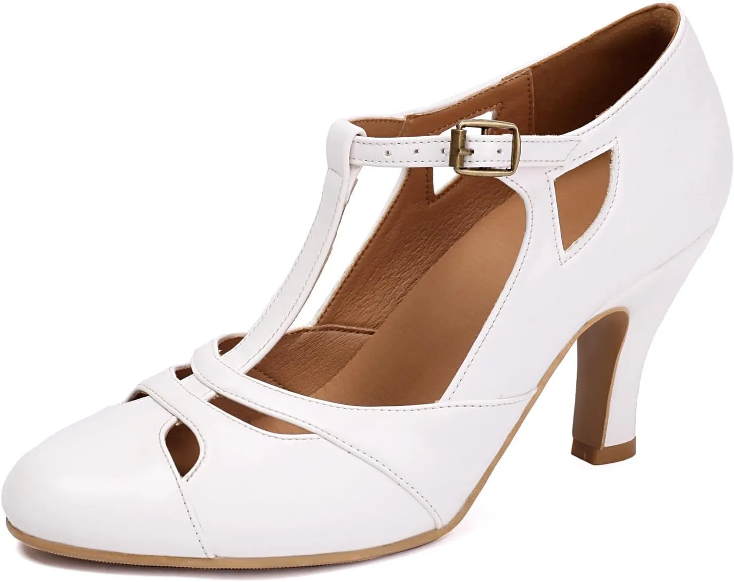 Women's Mary Jane Vintage Close Round Toe 1950s Heels Retro 1920s Victorian Pumps 1930s Shoes