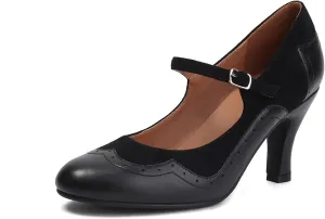 Women's Mary Jane Wingtip Rockability Close Round Toe Vintage 1950s Heels Oxford 1930s Ankle Straps Retro 1920s Victorian Pumps Shoes