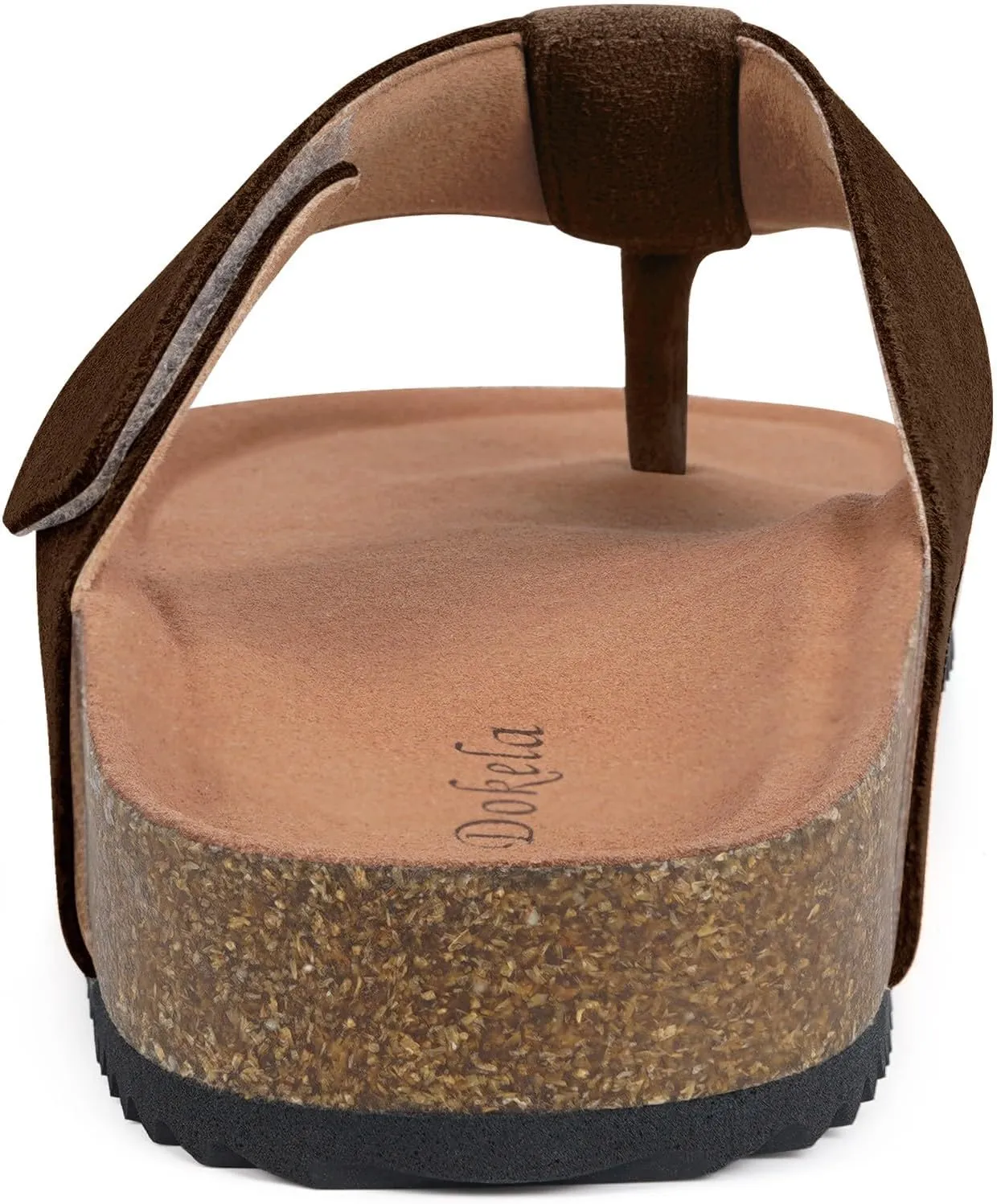 Womens Mens Orthotic Flip Flops Cork Footbed Thong Sandals Suede Leather Arch Support Summer Casual Slip on Open Toe Slippers with Adjustable Straps Indoor Outdoor