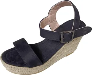 Womens Open Toe Espadrilles Wedges Summer Dressy Slip On Adjustable Ankle Strap Platform Sandals Fashion Breathable Suitable for Work Vacation Shoes