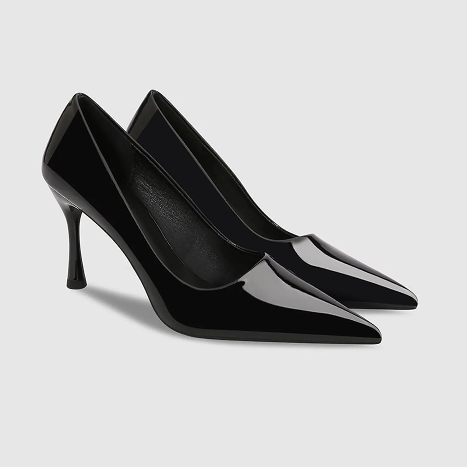 Women's Patent Leather High Heels Pumps Sexy Closed Pointed Toe Shallow Mouth Slip On Stiletto Heels Classic Office Party Prom Wedding Dress Pump Shoes