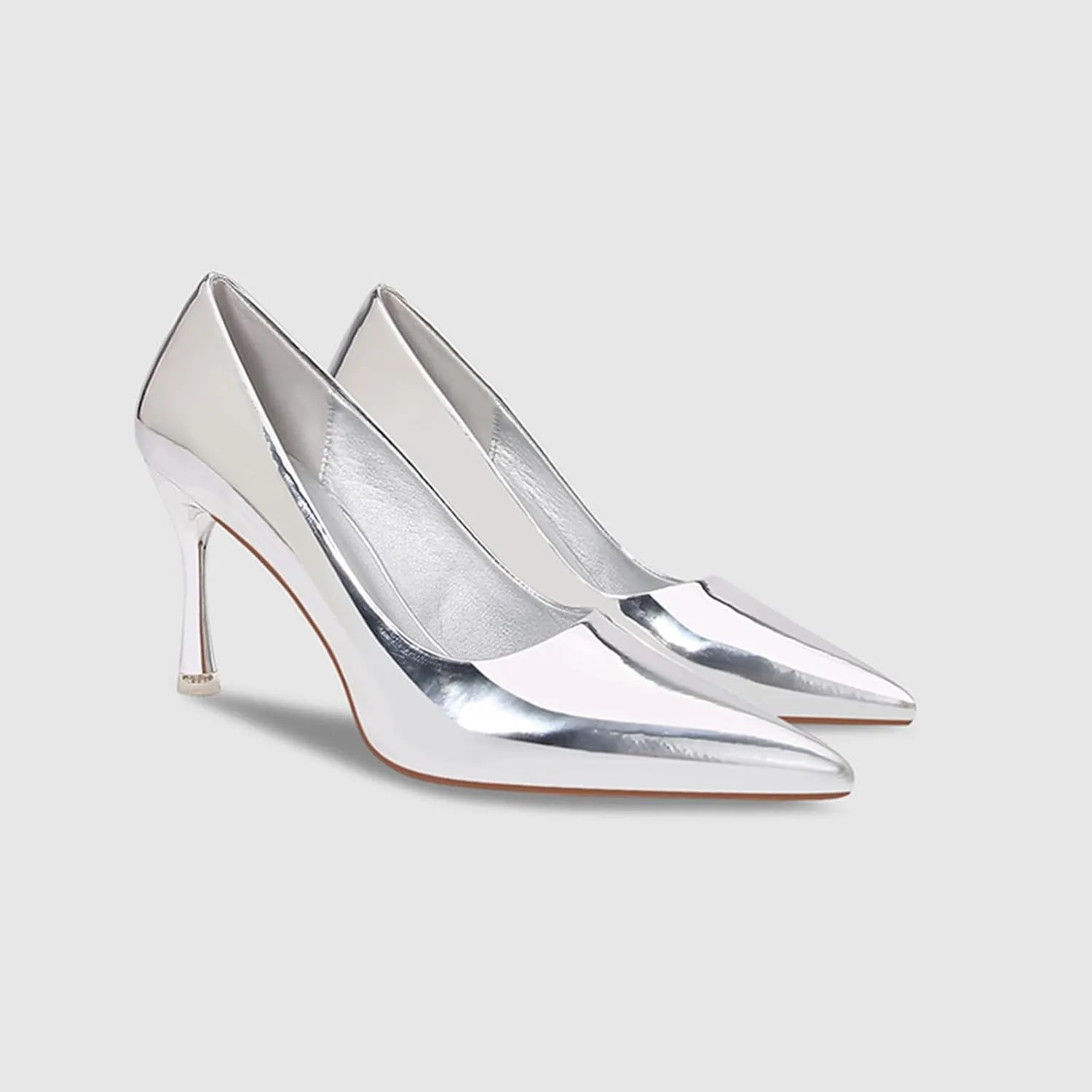 Women's Patent Leather High Heels Pumps Sexy Closed Pointed Toe Shallow Mouth Slip On Stiletto Heels Classic Office Party Prom Wedding Dress Pump Shoes