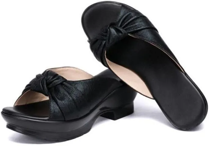 Women's Platform Sandals Comfortable Chunky Heels Mule Wedge Sandal