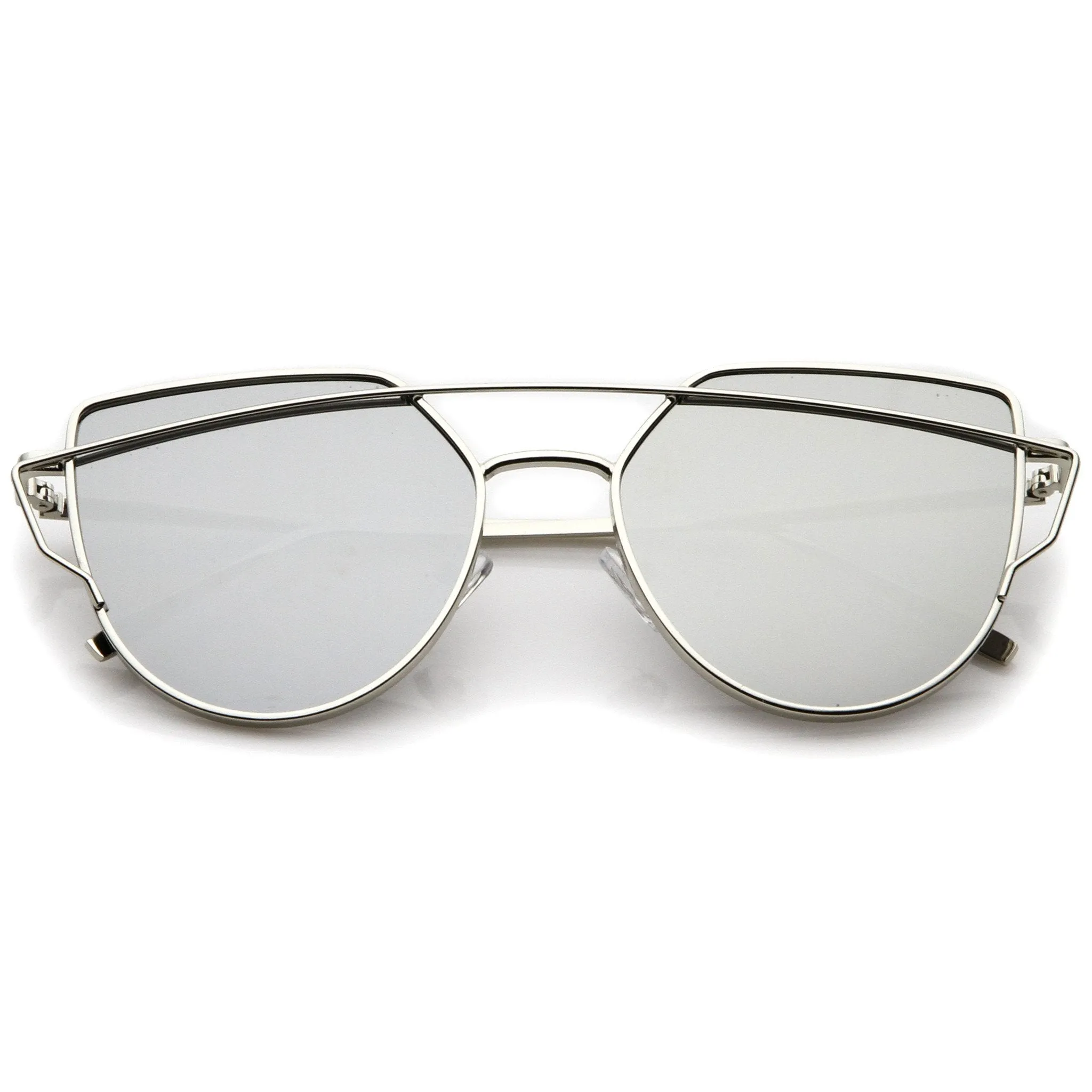 Women's Retro Modern Flat Mirror Lens Sunglasses A898