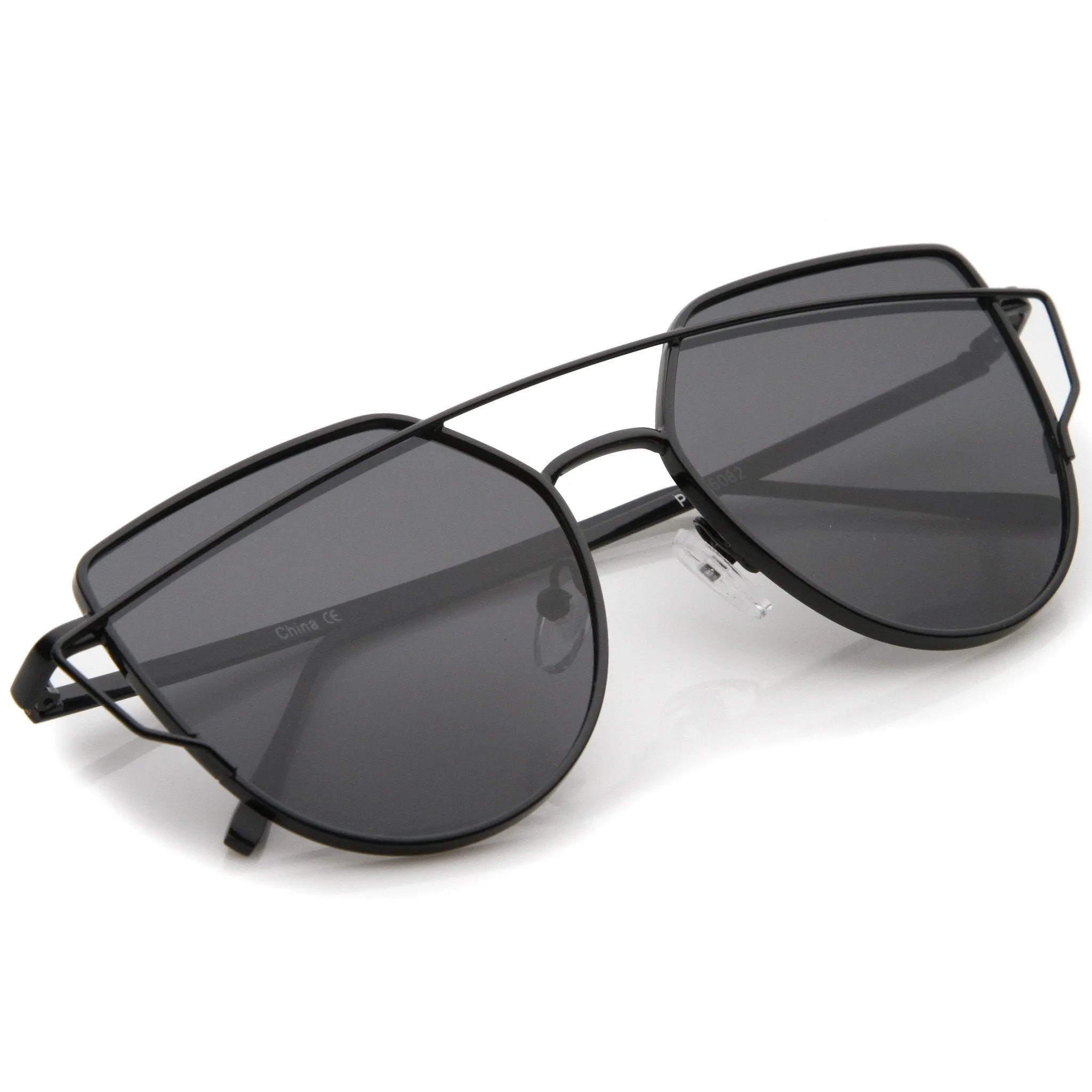 Women's Retro Modern Flat Mirror Lens Sunglasses A898
