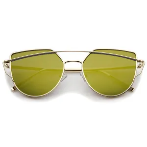 Women's Retro Modern Flat Mirror Lens Sunglasses A898