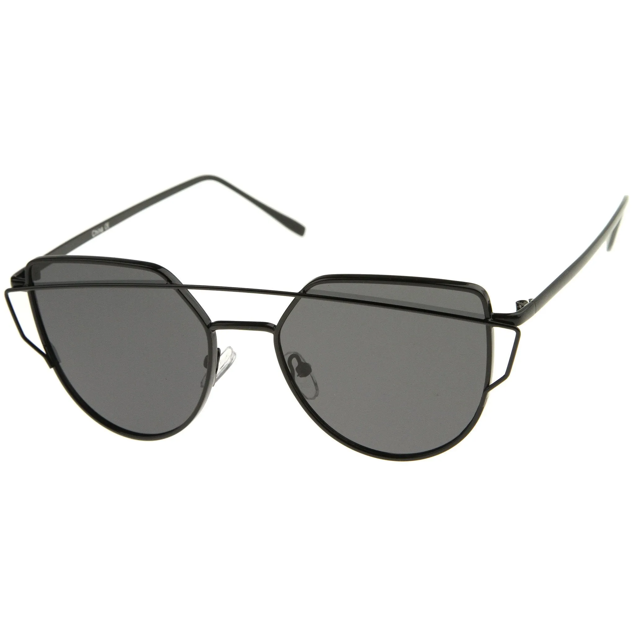 Women's Retro Modern Flat Mirror Lens Sunglasses A898