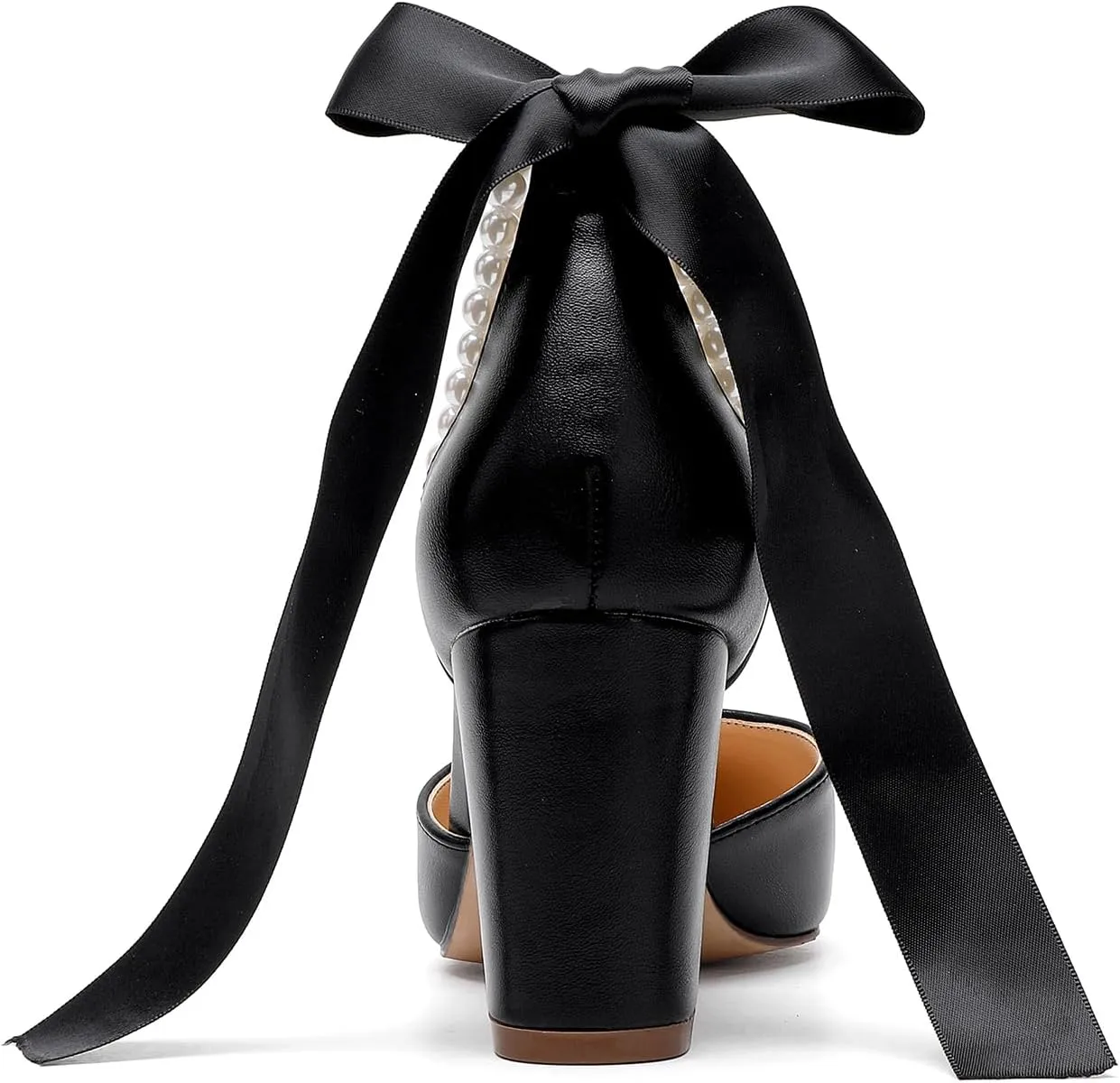 Women's Satin Block Heel Wedding Sandals,High Chunky Ankle Strap Pearl Wedding Dress Shoes,High Heel Bridal Pump Sandals