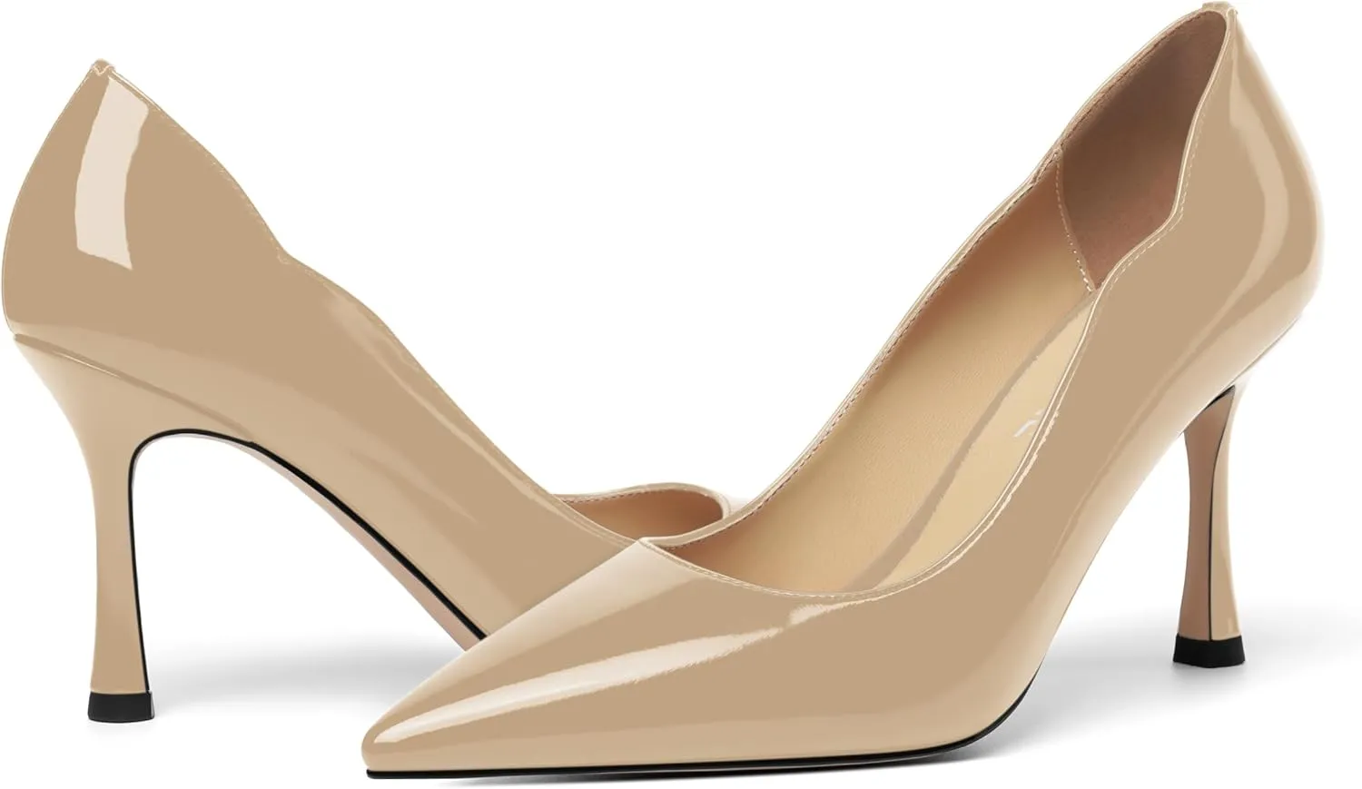 Womens Slip On Wedding Dress Pointed Toe Patent Stiletto High Heel Pumps Shoes 3.3 Inch