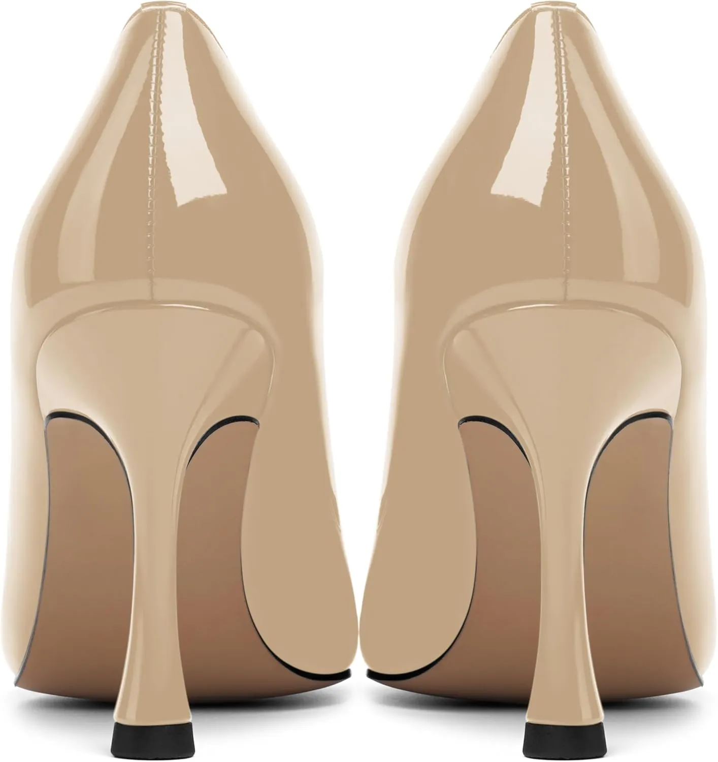 Womens Slip On Wedding Dress Pointed Toe Patent Stiletto High Heel Pumps Shoes 3.3 Inch