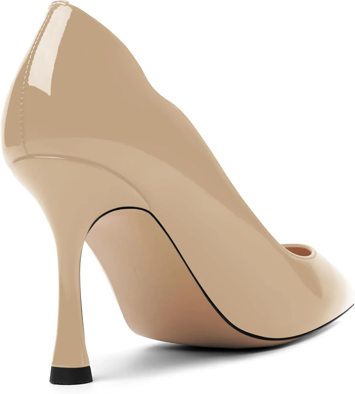 Womens Slip On Wedding Dress Pointed Toe Patent Stiletto High Heel Pumps Shoes 3.3 Inch