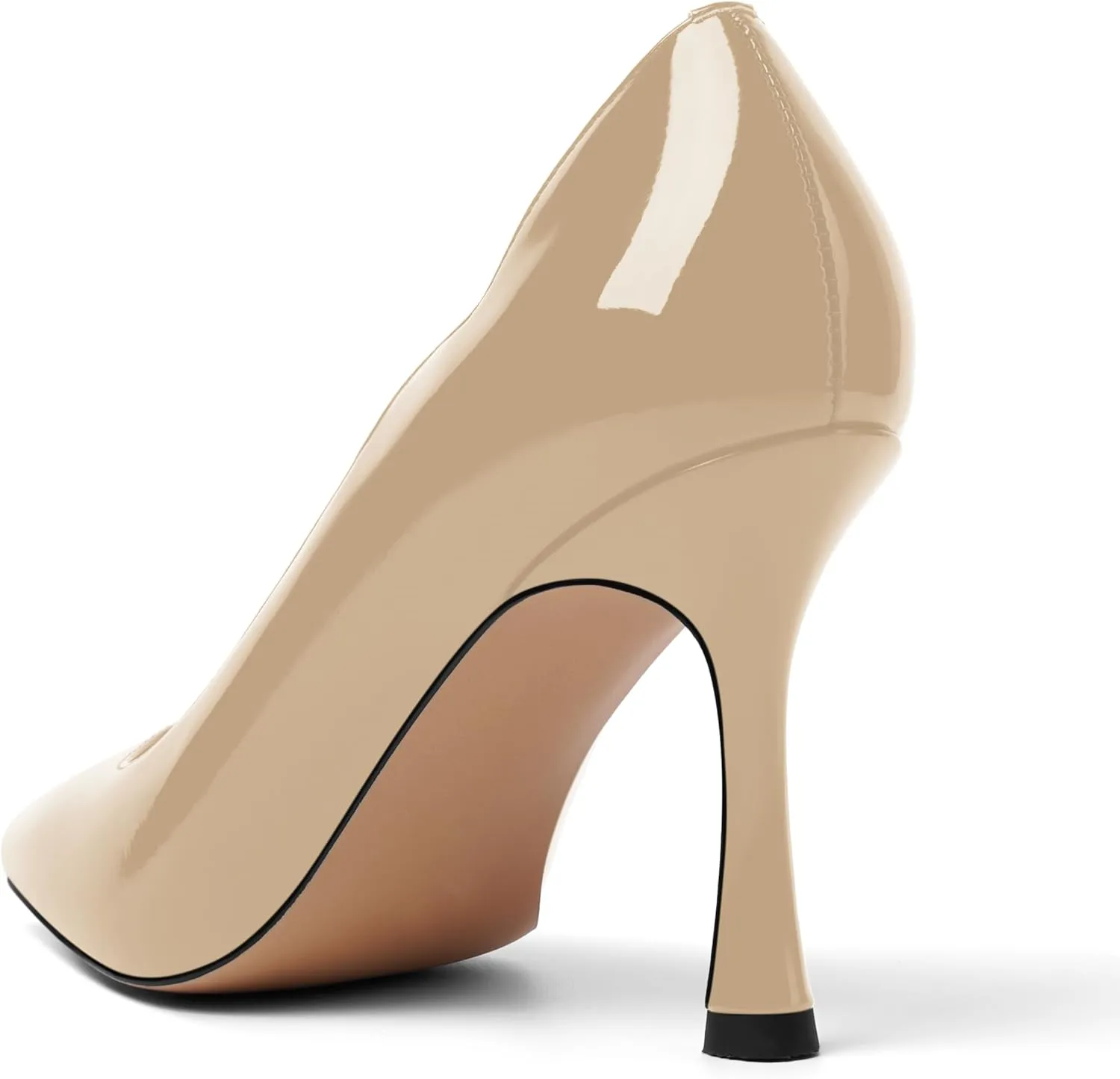 Womens Slip On Wedding Dress Pointed Toe Patent Stiletto High Heel Pumps Shoes 3.3 Inch