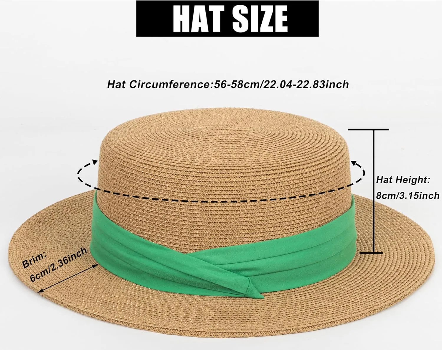 Women's Wide Brim Sun Hat Straw Panama Hat - UV-Protection Summer Boater Fedora Beach-Sun-Hats(M-L)