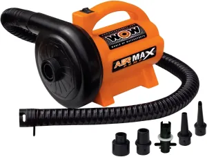 WOW Sports - High Pressure Air Pump-Powerful Electric Air Pump - 5 Universal Adapters - 120 Volt 600 Liter / Minute - Orange